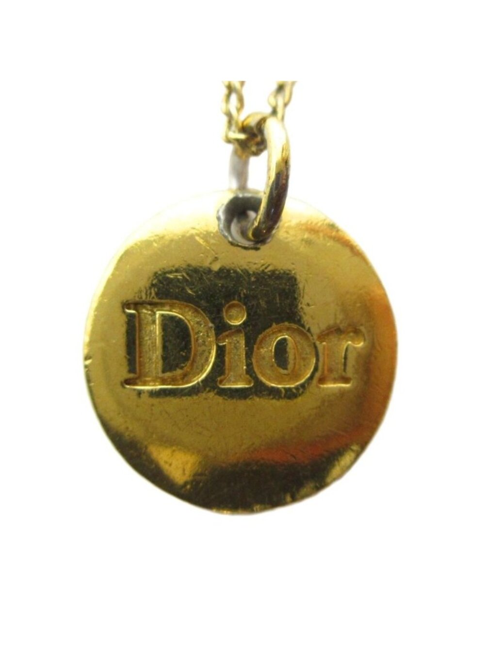 Dior Pendant Logo Gold Necklace